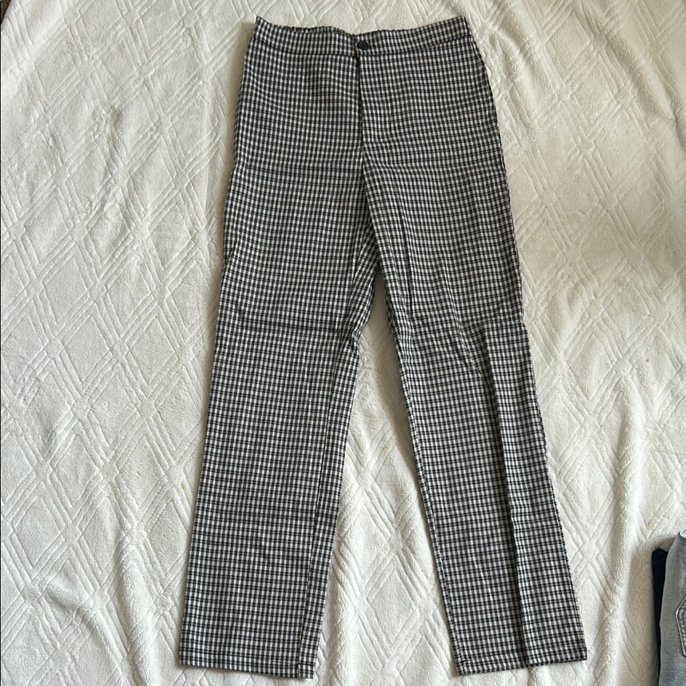 Tilly’s Full Tilt Women’s Black and White High Rise Checkered Pants